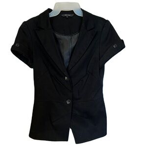 Black Short Sleeve Blazer Jacket Size 8 Tall